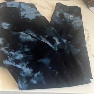 Blue and Black Tie-Dye Leggings
